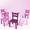 Wooden Pink Chairs