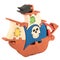 Wooden pirate ship toy