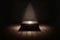 Wooden plank podium, table in the dark, arts & architecture, indoor