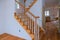 Wooden planks around pole stairs handrails renovation for wooden railing for stairs