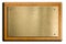 Wooden plaque with gold or brass plate