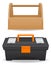 Wooden and plastic tool box vector illustration