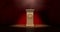 Wooden Podium On Curtained Stage