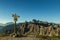 Wooden pointer for hikers in the Dolomites.