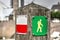 Wooden pole with hiking signs