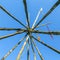 Wooden poles of a tepee