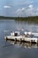 Wooden pontoon bridge