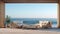 Wooden porch with couches and view of the ocean