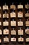 Wooden prayer boards at a Japanese shrine