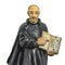 Wooden Priest Sculpture Isolated Photo