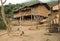 Wooden primitive home of Laotian village