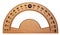 Wooden protractor isolated