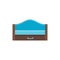 Wooden pull-out sleeper. Vector illustration. Flat icon of blue