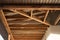 Wooden rafters frame under the roof