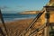 Wooden rail at beach