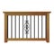Wooden railing with decor metal balusters