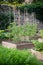 Wooden raised beds in the garden