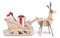 Wooden reindeer, sledge and gifts 3D