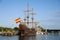 Wooden Replica of Spanish Galleon Vessel in Portsmouth, New Hampshire.