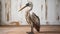 Wooden Resin Heron Look Bird For Natural Home Decor