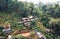 Wooden resort homestay on hill in tropical rainforest on rural village at countryside