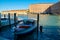 Wooden retro boat taxi in Venice