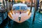 Wooden retro boat taxi in Venice