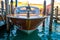 Wooden retro boat taxi in Venice