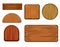 Wooden retro labels vector set. Different shapes of wood sign board
