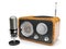 Wooden retro radio with microphone