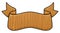 Wooden ribbon for text with copy space and wood texture. Scroll for messages and banner announcement. Fancy and unusual template.