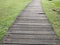 wooden road in a park in Cibinong Bogor, West Java