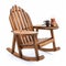 Wooden Rocking Chair With Coffee And Cup: A Political And Nature-inspired Whistlerian Design