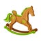 Wooden Rocking Horse as Baby Toy Vector Illustration