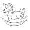 Wooden rocking horse toys with simple hand drawn design