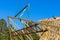 Wooden roof with crane holds a roof truss beams