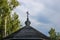 Wooden roof and cross of the Orthodox Church