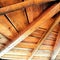 Wooden roof oak, rustic plank ceiling wooden natural wood objects, unpolished rustic planks, old house wall, garage storage