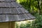 Wooden roof of the old house,Ancient roof of the Ukrainian house in the Carpathians wooden, Hutsul region, beech