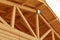 Wooden roof structure. Glued laminated timber roof.