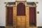 Wooden room for confession in the church