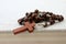 Wooden rosary on bible