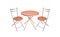 Wooden round chair and table isolated