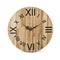 Wooden round wall watch - clock isolated