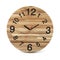 Wooden round wall watch - clock on white