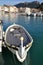 Wooden row boat in Cassis harbor