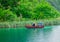 Wooden Row Boat on Plitvice Lakes, Croatia