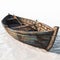 Wooden rowboat embodies coastal vibes, with a touch of vintage