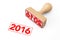 Wooden Rubber Stamp with 2016 New Year Sign