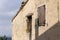 Wooden ruined windows in a an abandoned building Fiorenzuola di Focara, Italy, Europe